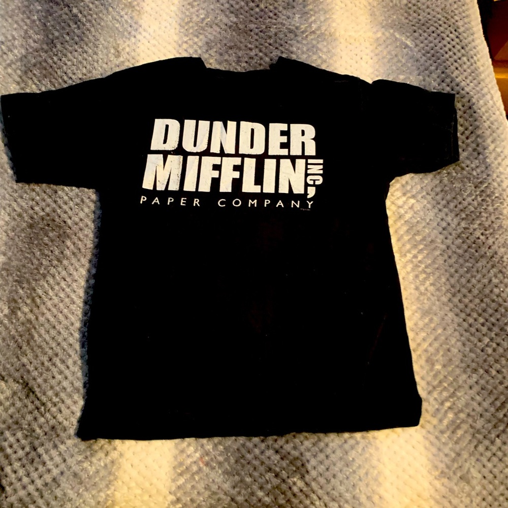 Dunder Mifflin Inc. Paper Company Black T-Shirt Medium, 90% Cotton